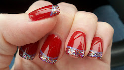 nails christmas nail chrismas lovely designs simple xmas easy holiday gel short polish pretty glitter tips silver french arts creative