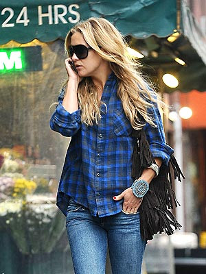 Channel your inner Kate Hudson in plaid shirt, fringe shirt, and turquoise 