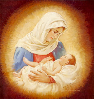 Beautiful canvas drawing of Virgin(mother) Mary and child Jesus in her lap free Christian coloring pages and bible clip arts(cliparts) download
