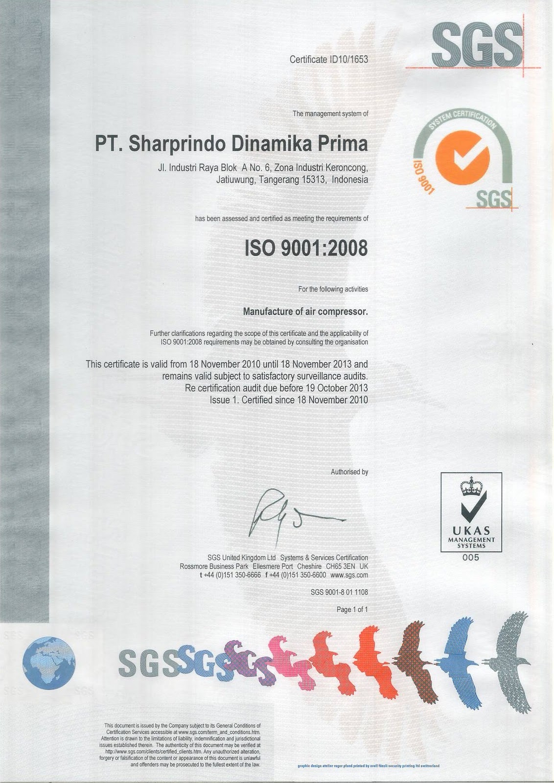 SISTEM MANAJEMEN MUTU(QMS): sertifikah iso urs dan sgs