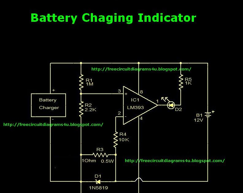 Battery Charging Indicator Circuit Diagram