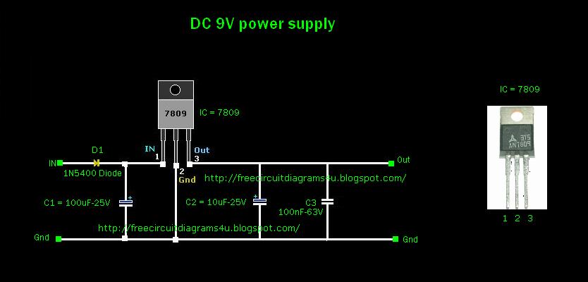 FREE CIRCUIT DIAGRAMS 4U: 9V (2A) power supply circuit diagram