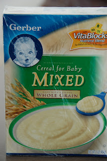 What my kids are eating: Mixed whole grain cereal from Gerber with