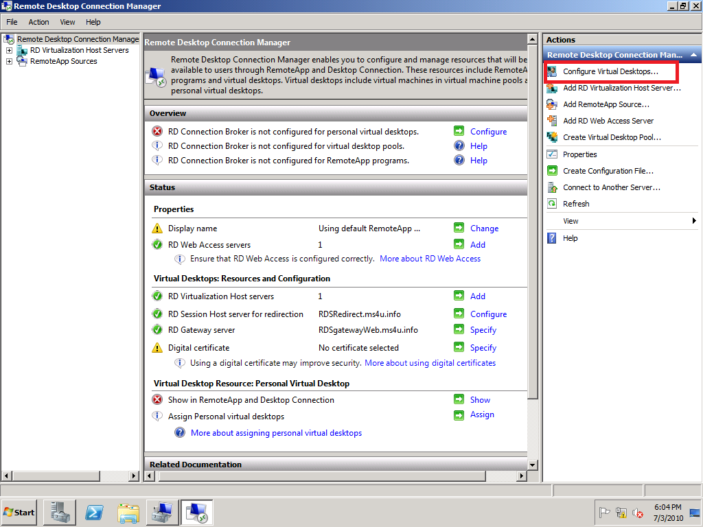6.Building VDI using Remote Desktop Services (RDS)