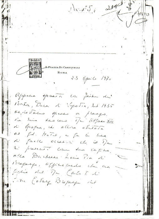 DICHIARAZIONE DELLA DUCHESSA DI SEGOVIA SU SAR D. MARIA PIA