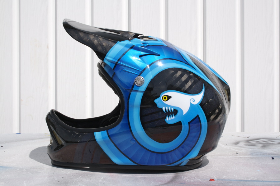 PaintHouse Customs Twin Celtic Cat Carbon Fiber Mountain Bike Helmet