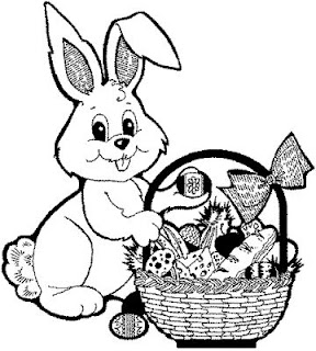 easter bunny with basket coloring pages - photo #29