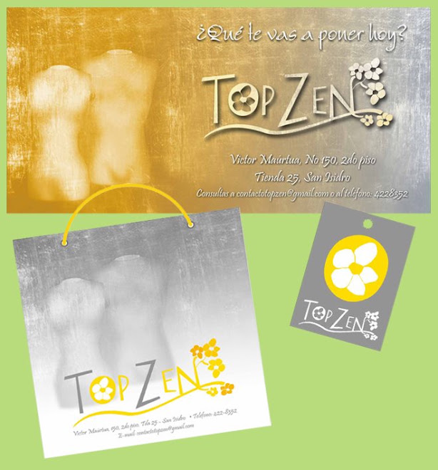 Invitacion, bolsa y hand tag Top Zen
