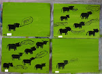Postcards of the Mind Series: Black Angus on the Lime Green Grass (Series of 4)