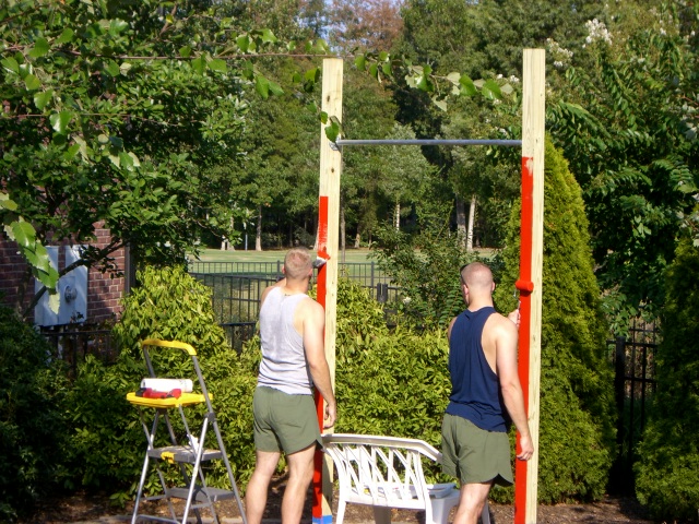 Painting the new pull-up bar