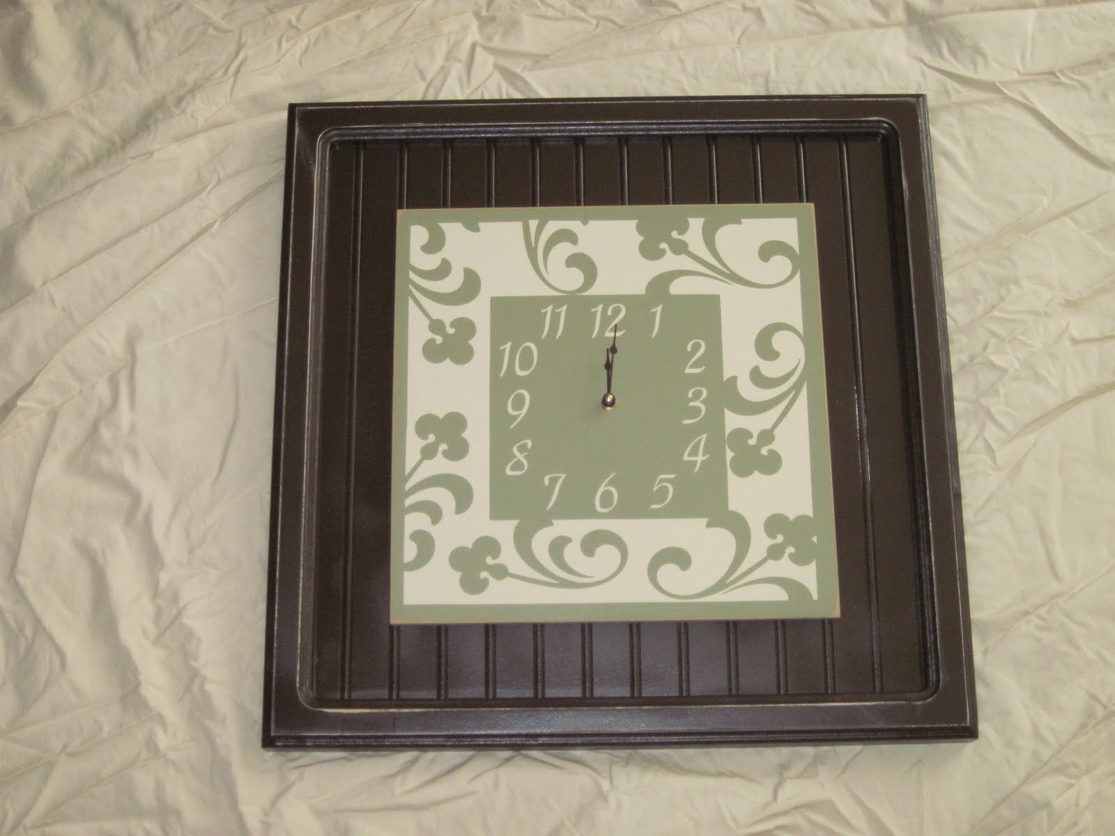 The Clock Lady Vinyl Clocks in Bead Board Frame