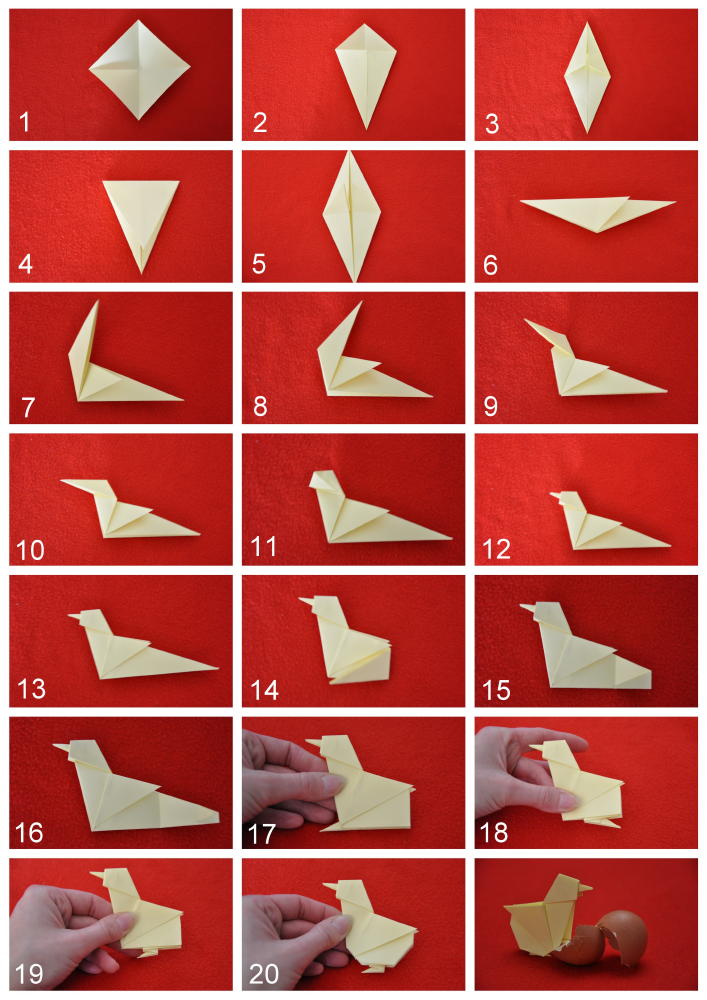 Origami kuikentje vouwen