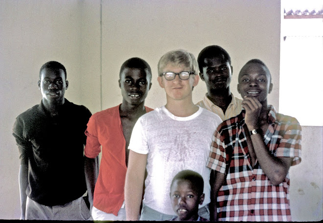 David Johnson Peace Corps volunteer with friends at Njala