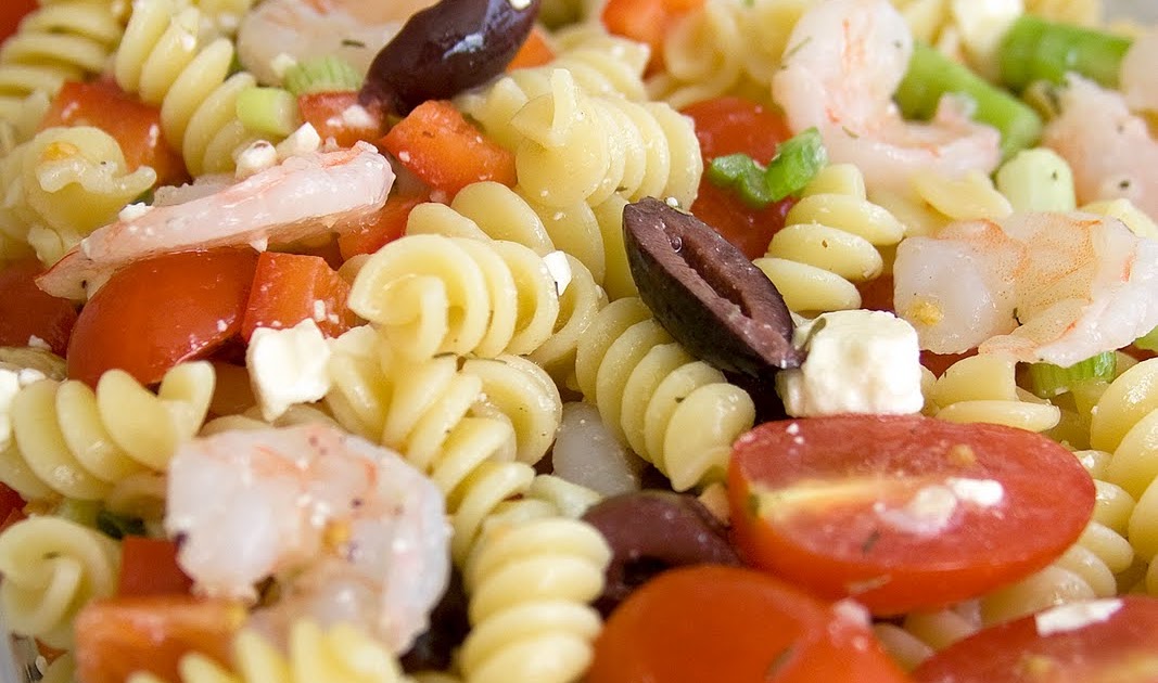 Just a bite: Greek Pasta Salad with Shrimp and Olives