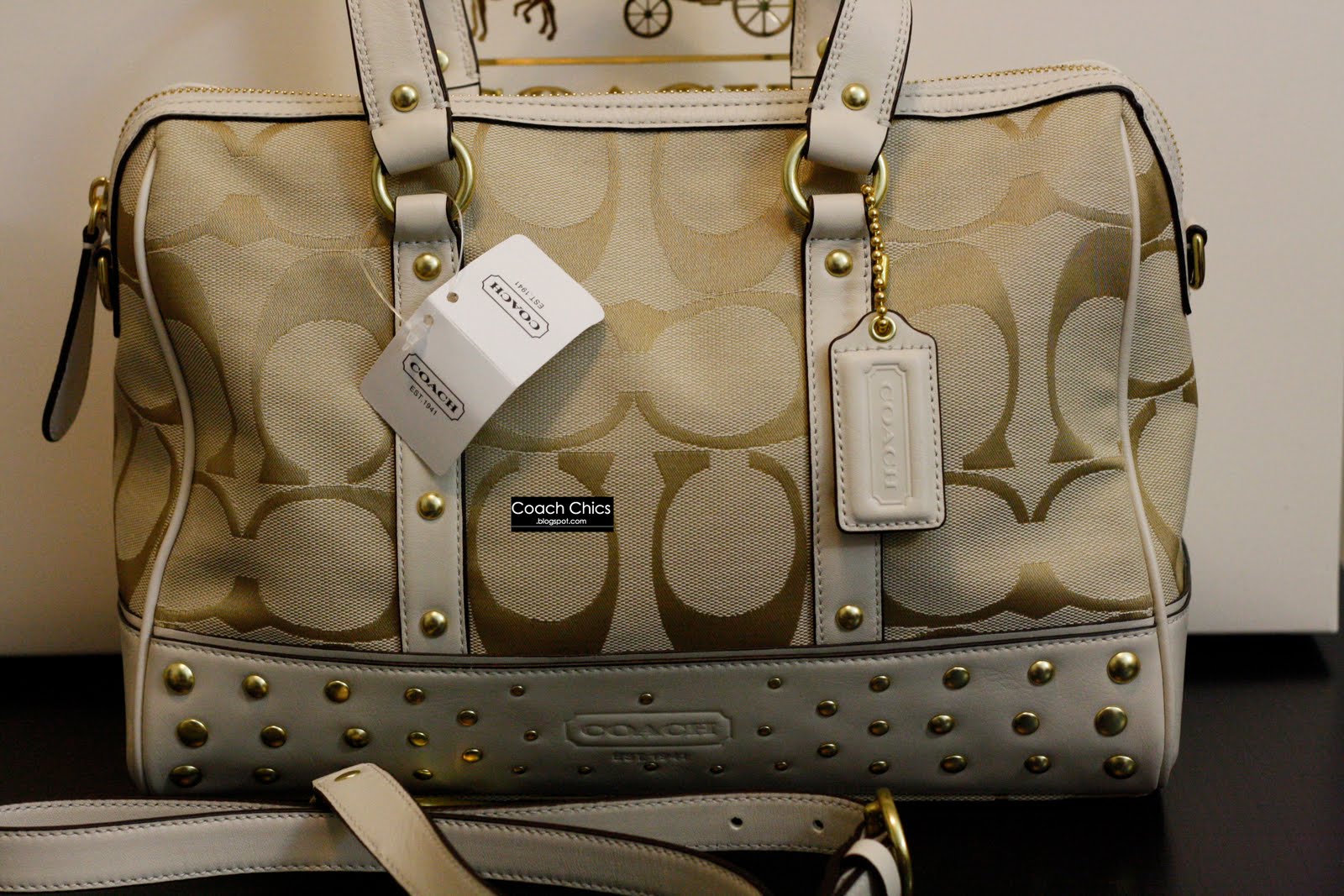 Coach Chics New released Coach NANCY Satchel Coach Signature Lurex