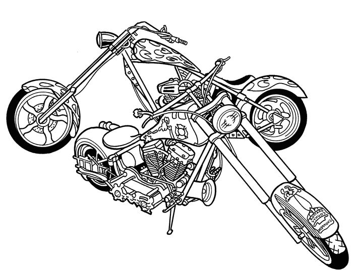 free motorcycle clipart black and white - photo #4