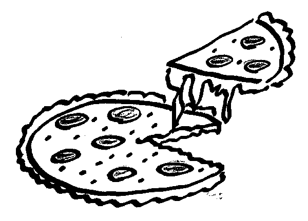 clipart pizza black and white - photo #10