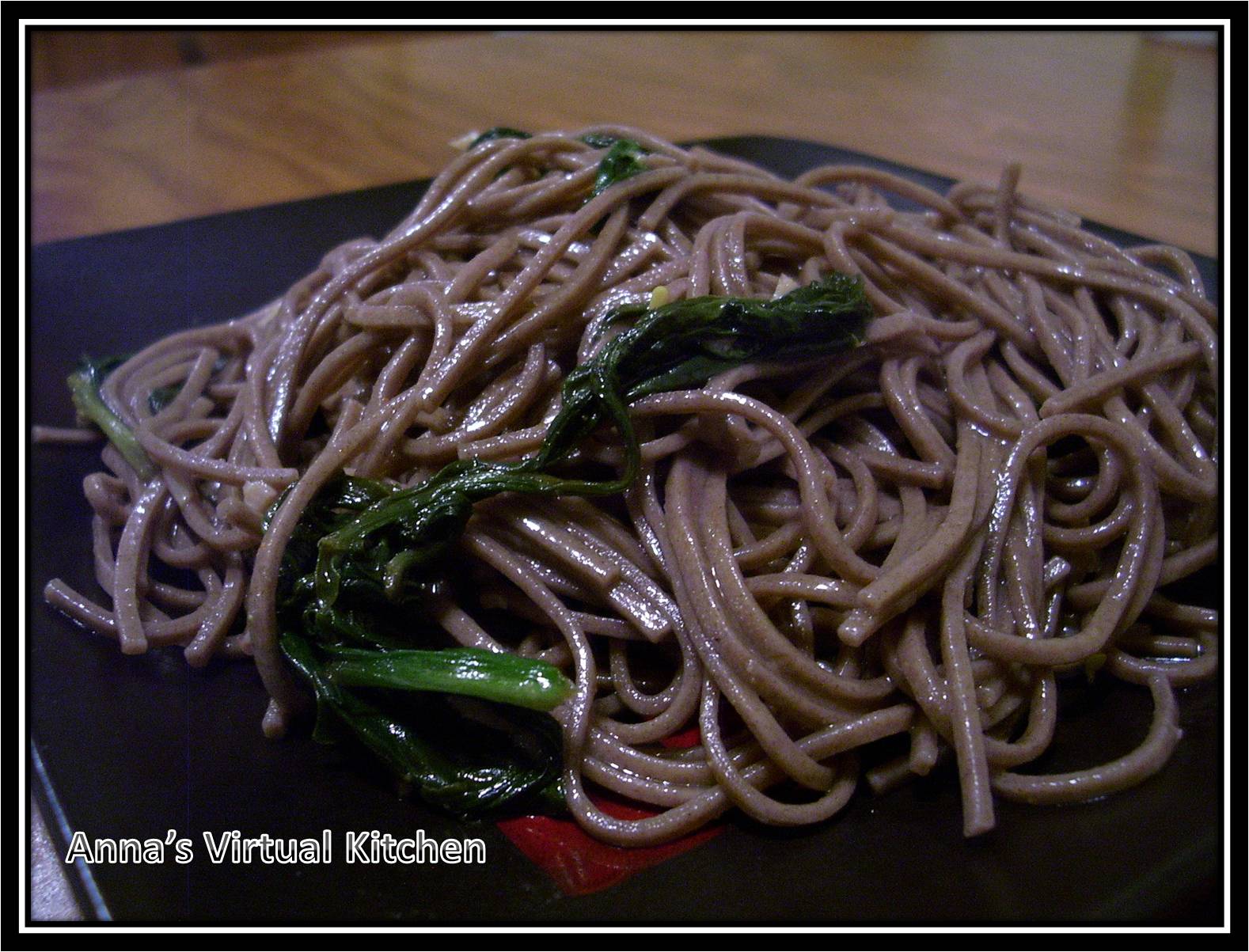 Anna's Virtual Kitchen Spicy Buckwheat Noodles w/ Spinach