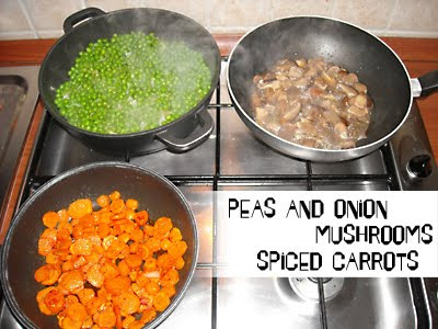 Peas, Mushrooms, Carrots