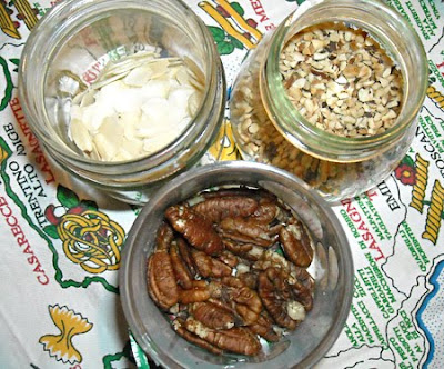 almonds, noisettes and walnuts