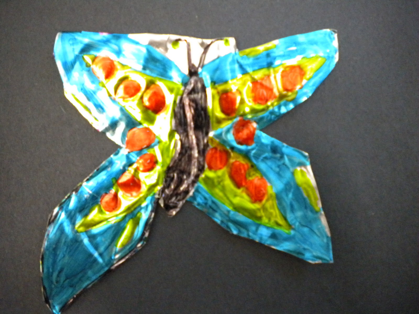 Waitsfield Elementary Art Mexican Metal Tooling Butterflies