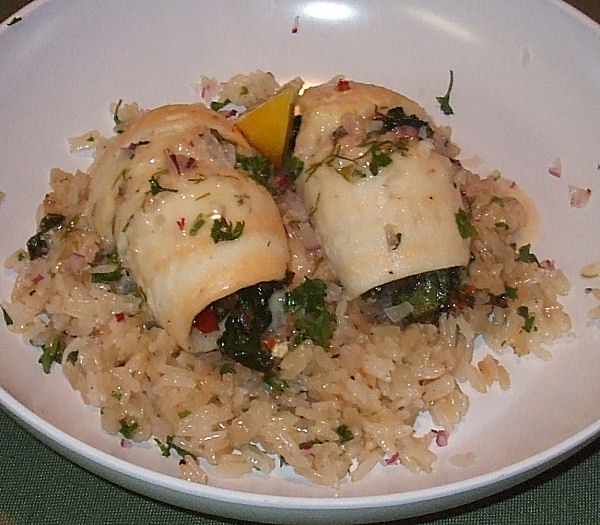 The AntiChef Sole Florentine with Lemon Pepper Pilaf and LemonDill Sauce