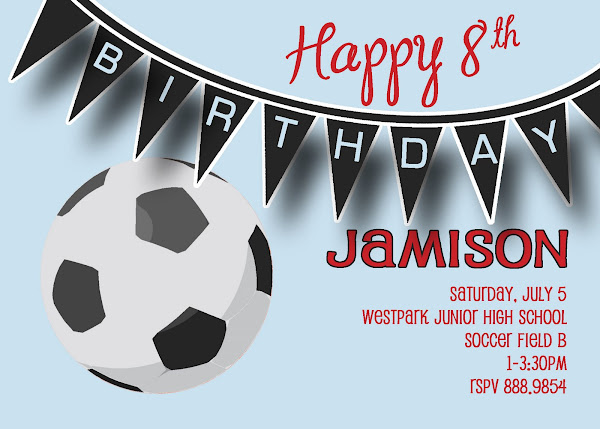 Soccer Ball Birthday Invitation