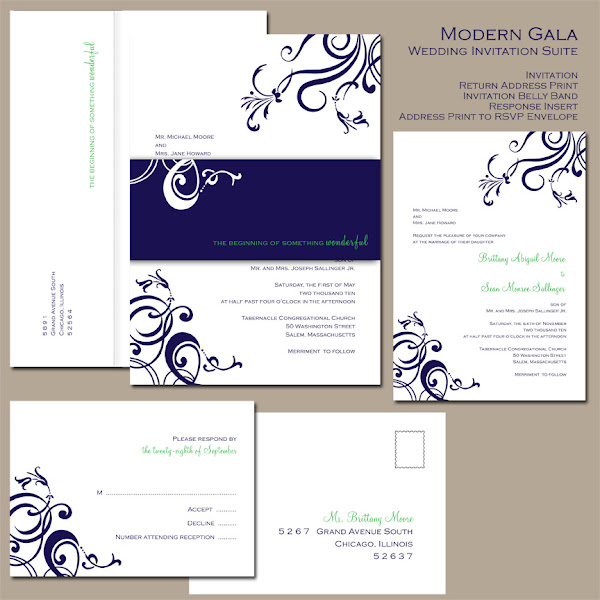 Modern Gala Wedding Invitation Suite