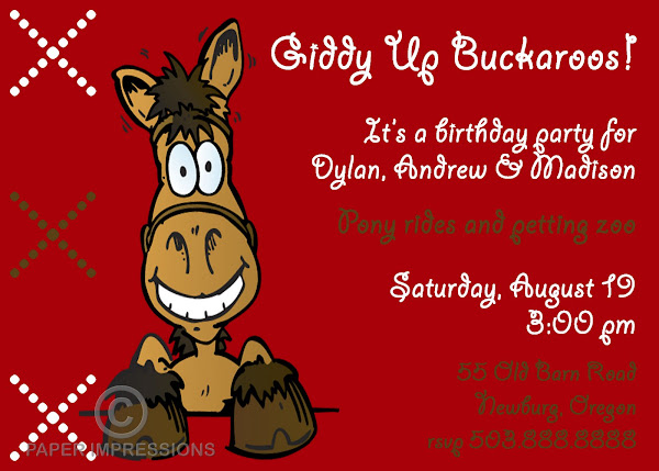 Buckaroo Birthday Invitation