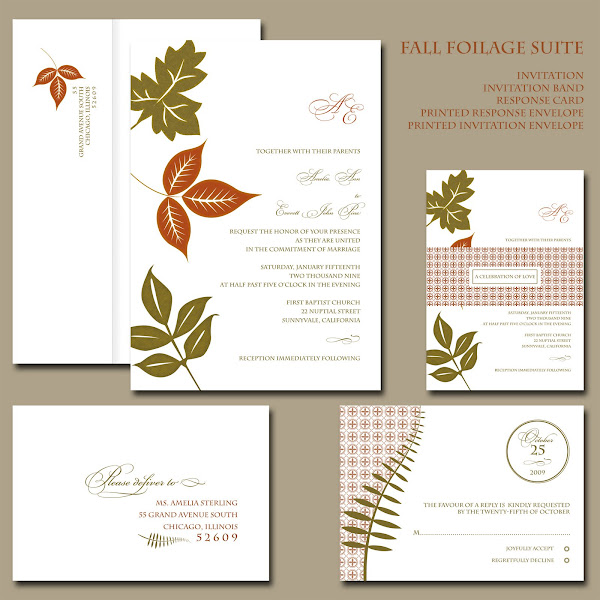 Fall Foliage Invitation Suite