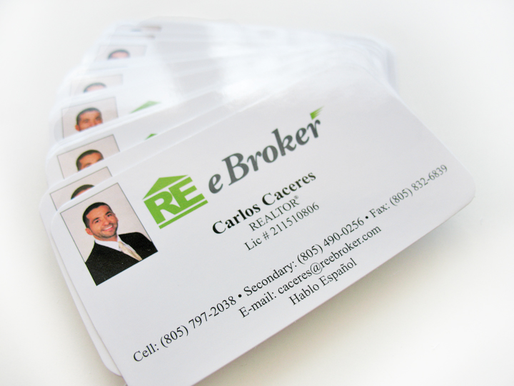 You Know Graphics Re E Broker Business Cards Table Top Ykgprinting Print Printing Business Cards Screen Brochures Flyers Color Full Graphic Design Oxnard Ventura