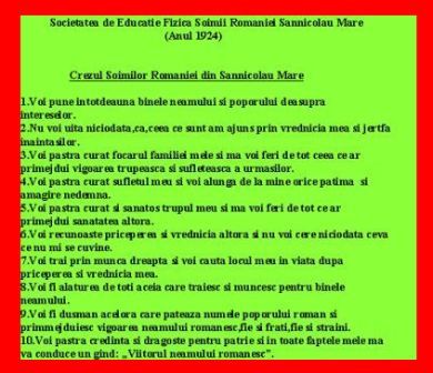 Crezul Soimilor Romaniei - Sannicolau Mare