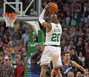Celtics guard Ray Allen launches a 3-pointer