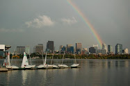 A rainbow over Boston