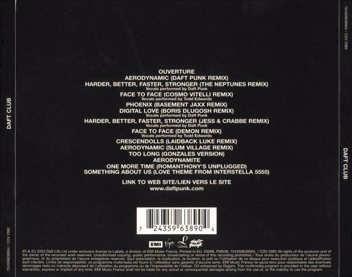 CARATULAS DE CD DE MUSICA: Daft Punk Daft Club (2003)