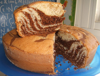 Bizcocho o torta marmolada cebra / Gâteau marbré zébré