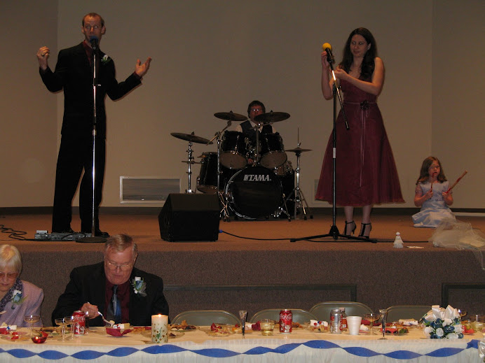 Stage Dive (minus bassist Krystal) just before playing at my wedding reception...