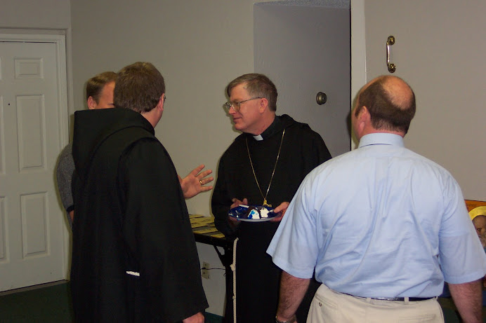 At my permanent monastic vows--Otis making a statement, myself, Abbot/Bishop Jim, Oblate Andy