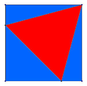 Triángulo dentro de un cuadrado