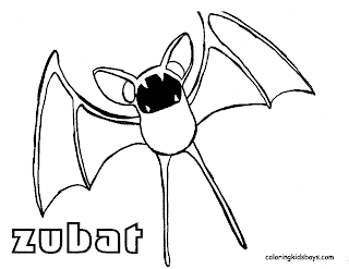 POKEMON COLORING PAGES: ZubaT Coloring Page