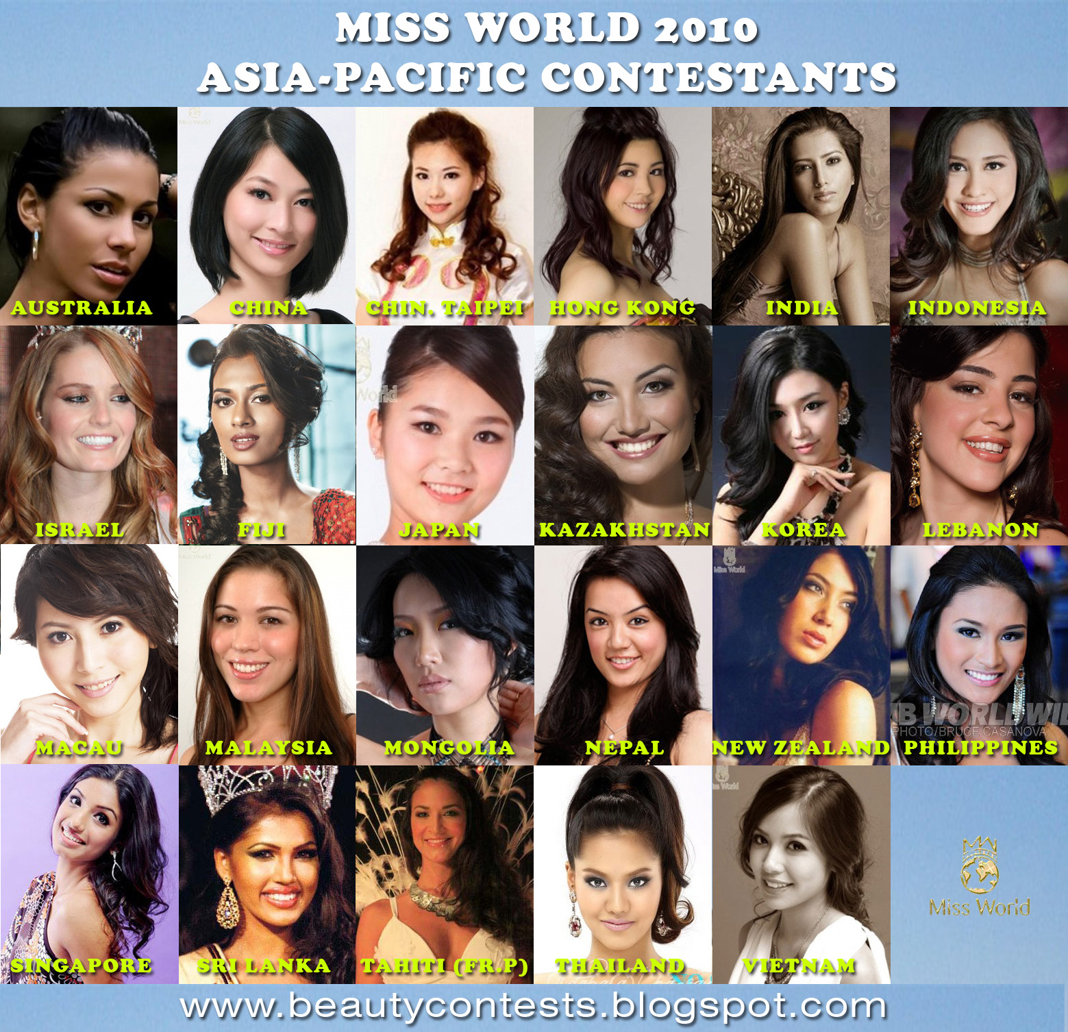 MISS WORLD 2010 - ASIA/PACIFIC CONTESTANTS | Miss World