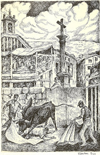 Toros en Candelario, Dibujo de Sanchez Bayo