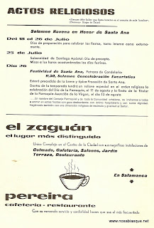 programa de fiestas 1974religiosos  de Candelario Salamanca