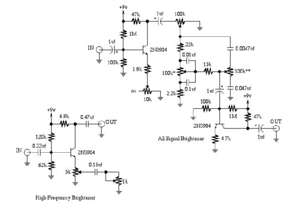 GuitarTech: Frequency Brighteners Guitar Effect Schematic electric guitar schematics 