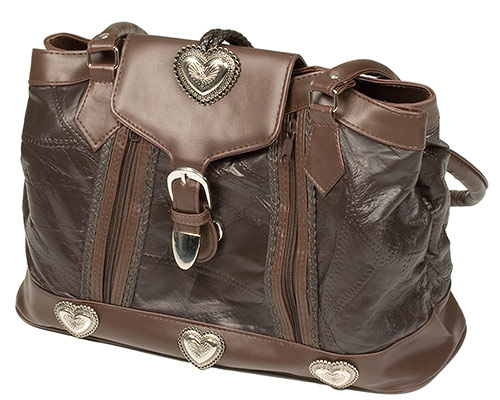 Dakota Leather: Dakota Leather Co. - Large Brown Leather Shoulder Purse