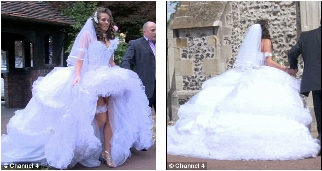 Teenage bride Josie struggles to walk in her huge wedding dress 