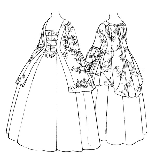 Costume Analytics: 1770-80 Chintz Caraco & Petticoat ~ American Duchess