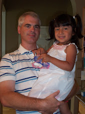 Sarah with Daddy, all ready for church!