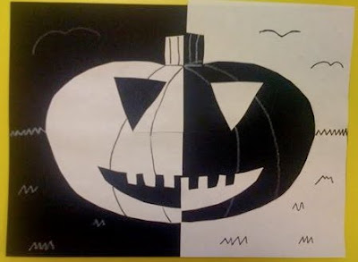 Oodles of Art: Positive/Negative Pumpkins, 2nd Grade