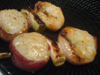 Kazu Sumiyaki, scallops prawns bacon